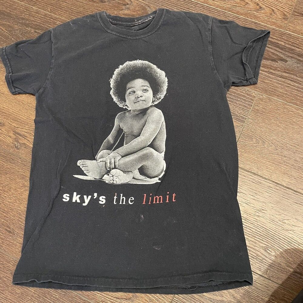 Modern Notorious BIG T-shirt Biggie Smalls Skys the Limit Mens Sz Sm; Distressed